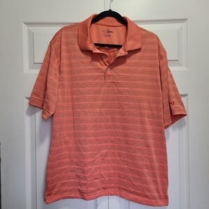 Men's Orange‎ Striped Polo Shirt